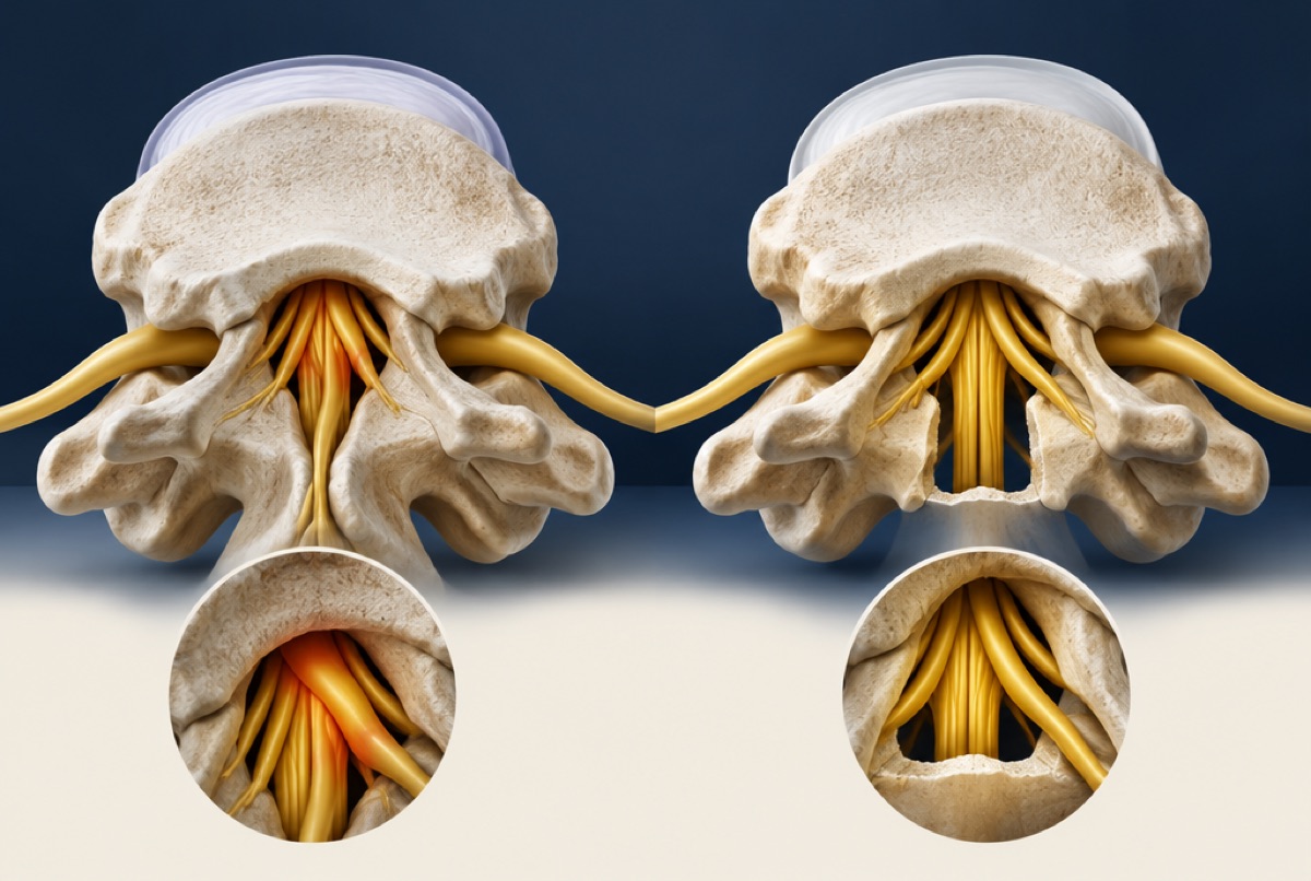 Before-and-after illustration of nerve decompression